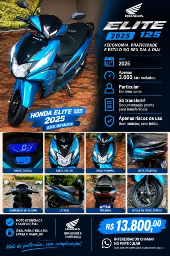 Honda elite  km baixo 