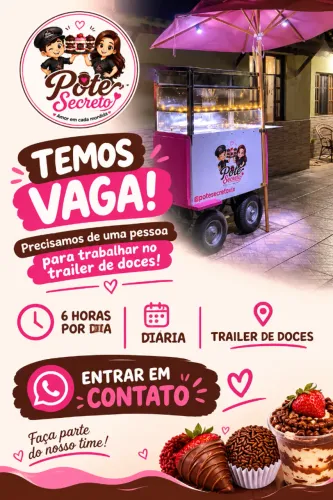 Preciso alguém ficar em treiller de doce