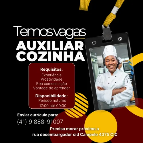 Vaga de Auxiliar de cozinha