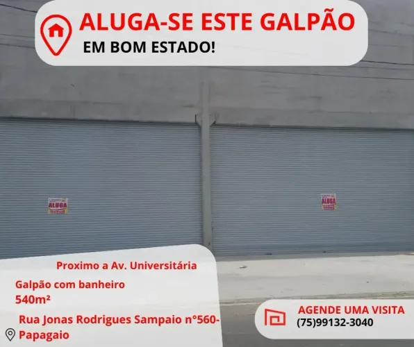 Galpão para aluguel no Papagaio - Feira de Santana - BA