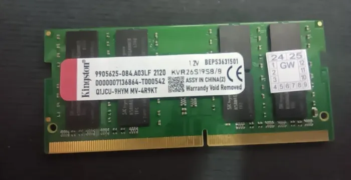 Memória NOTEBOOK DDR4 de 8GB 2666 Kingston.