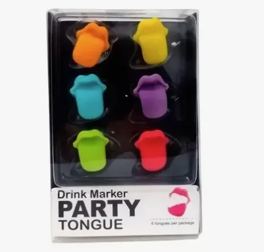 Marcador de taças e copos para festa Tongue Língua - 6 Unidades