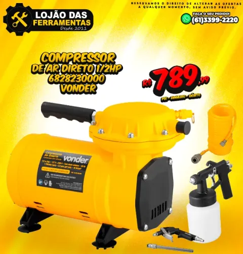 Compressor de Ar Direto 1/2Hp 6828230000 Vonder