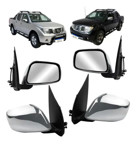 Par Retrovisor Elétrico Cromado Nissan Frontier 2008 A 2016