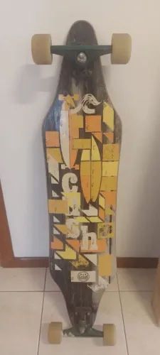 SKATE LONGBOARD SHAPE CUSH RODAS W7 66MM 92A TRUCK INTRUDER