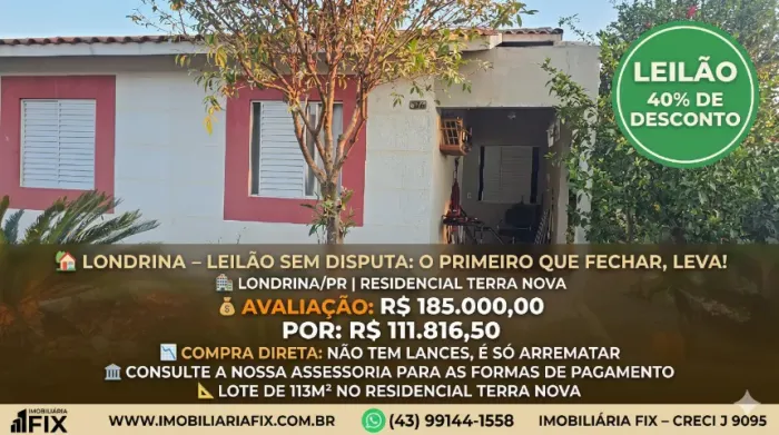 ? LONDRINA - LEILÃO Sem Disputa: O Primeiro que Fechar, Leva!