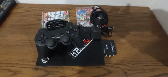 PS2 SLIM DESBLOQUEADO + TV PHILCO 24 HD + JOGOS