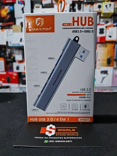 Hub USB H'Maston - Produto novo. Loja Store World