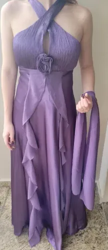 Vestido longo lilás