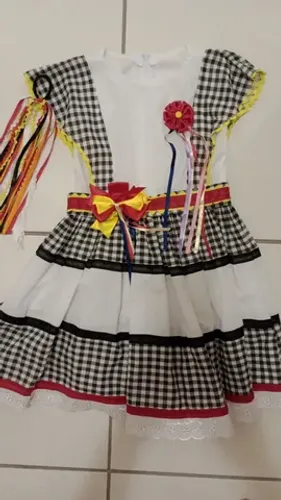 Vestido de São João Quadrilha tamanho 6/8