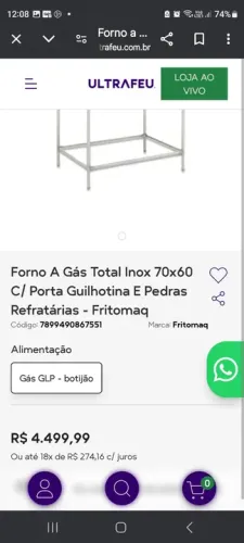 Forno fritomaq  70x60 inox