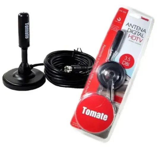 Nova Antena Tomate Original Digital Cabo 5m Interna E Externa 