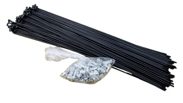 Conjunto 72 Raios Shadar Para Bicicletas 255mm aro 26 Vmaxx Preto 9245