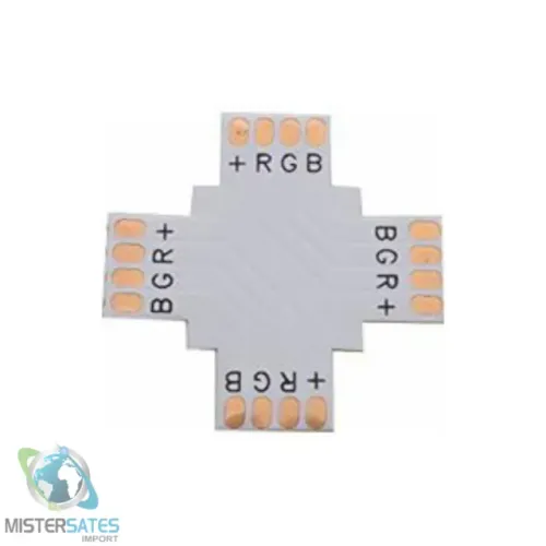 Conector Emendas Fitas Led Rgb 5050 10mm sistema X 4 vias - COD 350
