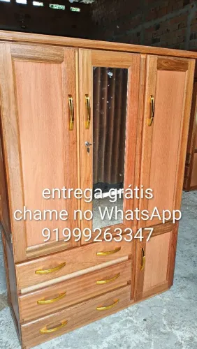 Guarda roupa de solteiro com espelho novo 