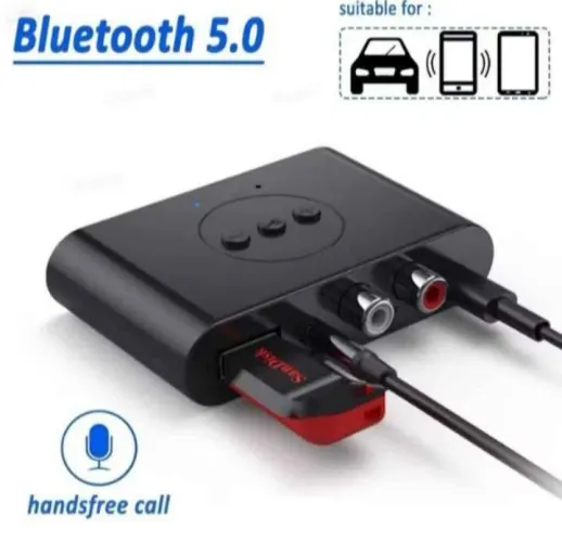 Receptor de Áudio Bluetooth RCA 5.0 USB C/ microfone - adaptador bluetooth carro