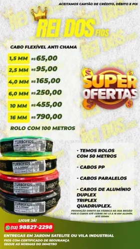 Cabo Flexível Anti Chama - Rei Dos Fios