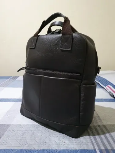 Mochila de Couro - Café - Estilo e Durabilidade!