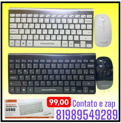teclado e mouse sem fio da marca H'Maston, modelo JP-102.