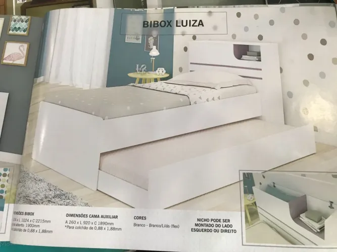 Cama solteiro bicama com colchão D26