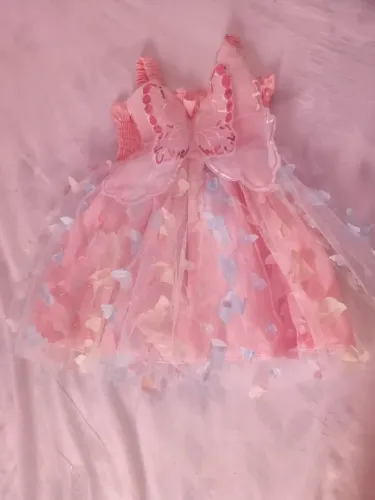 Vestido Infantil Borboleta Rosa