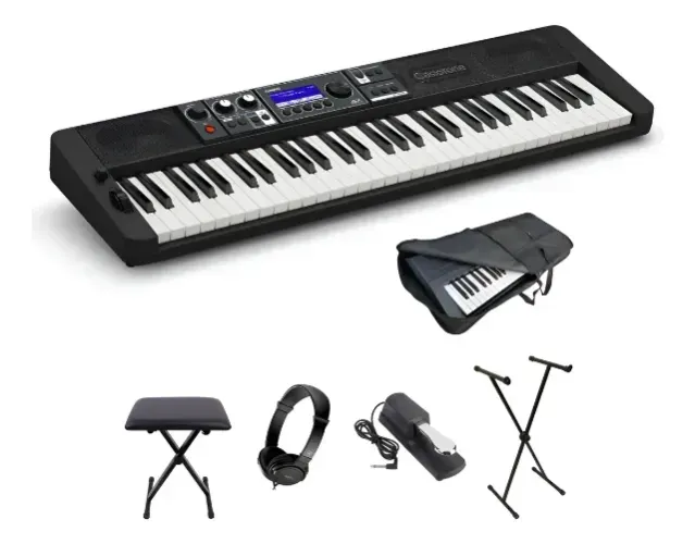Teclado Casio Ct-s500 C2+suporte+pedal + Fone + Capa + Banco
