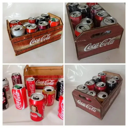 CAIXA DECORATIVA PARA LATAS DE REFRIGERANTE COCA COLA