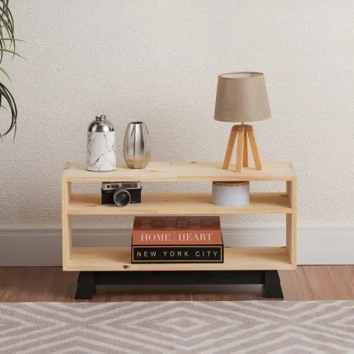 Móvel de Madeira pinus com Prateleiras e Design Moderno