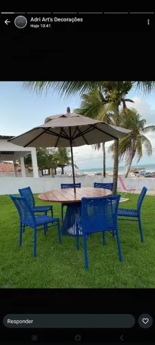 Conjunto de mesa e cadeiras para área externa