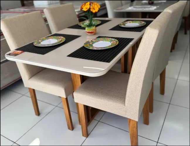 Mesa de Jantar 4 Cadeiras Cimol Flora 130x90 - Novo e embalado!!
