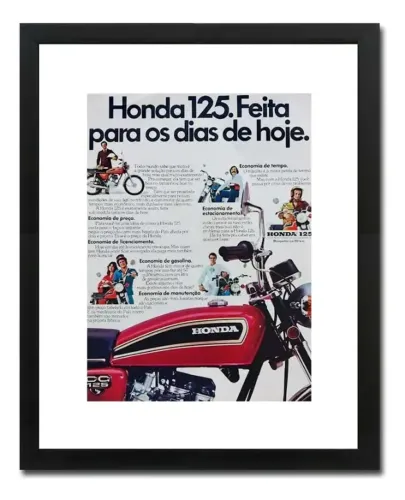 Honda CG 125 bolinha - Quadro / pôster com propaganda original de revista