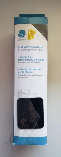 Material de Transferência de Calor, flocado, preto, para Silhouette