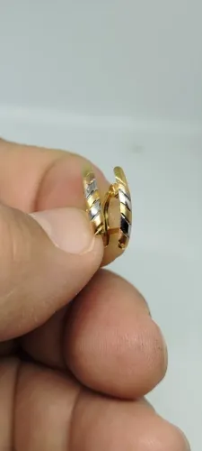brincos ouro 18k três cores
