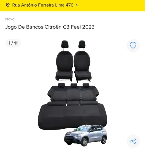 Jogo de Bancos Citroën C3 Feel 2023