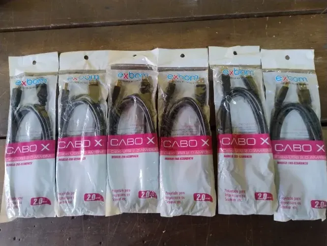 KIT C/ 06 Cabos Impressora Usb 2.0, 02 Metros