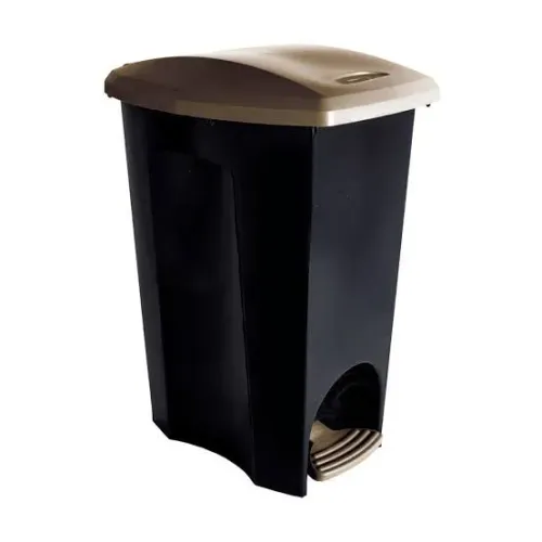 Lixeira com Pedal 48L Cor Preta Plasutil em Polipropileno Ideal para Diversos Comercios