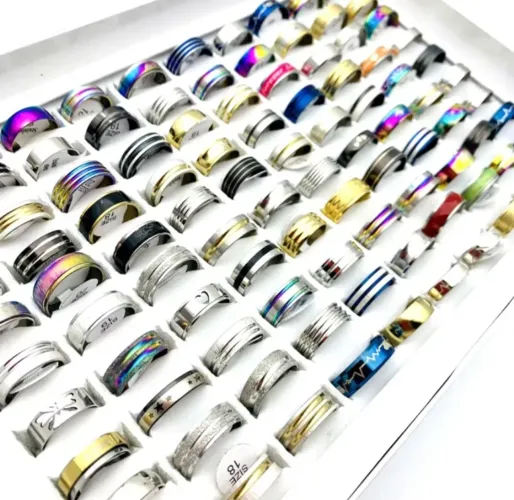 Kit de Anéis Variados e Coloridos