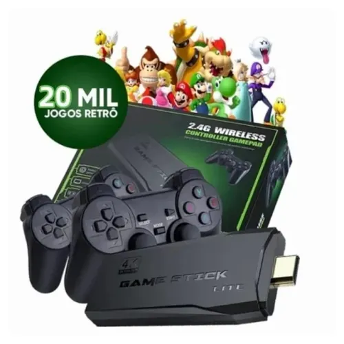 Video Game Stick 4K Novo com Dois Controles e Entrega Hoje!