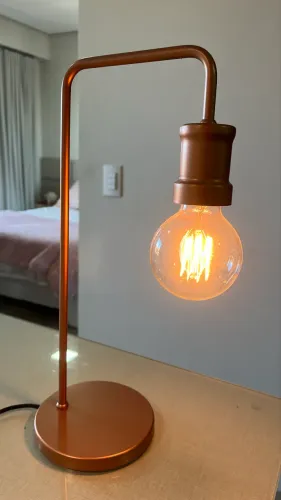 Luminária cromada bronze 