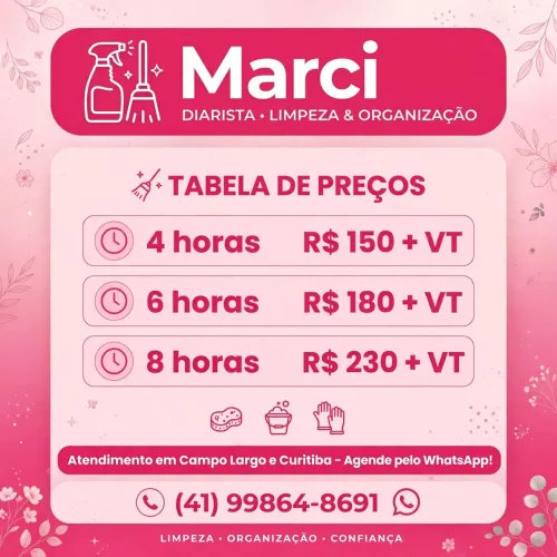 Presto serviço de Diarista 