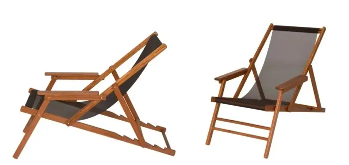 Cadeira espreguiçadeira Tok Stok reclinável em madeira - Ótimo estado