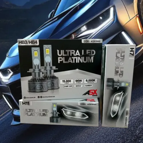 LAMPADAS ULTRA LED SUPER LED ASX H1 H3 H4 H7 HB3 HB4 H11 D1S D2S D2R D3S D4R D4S D5S D8S
