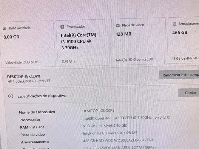 Computador Pc completo, core i3 8gb ram