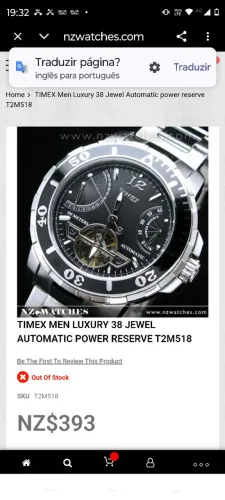 Relógio automático timex