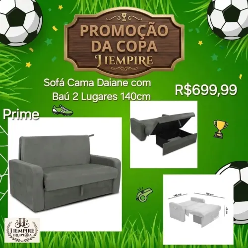 Sofá cama Daiane, pague na entrega 