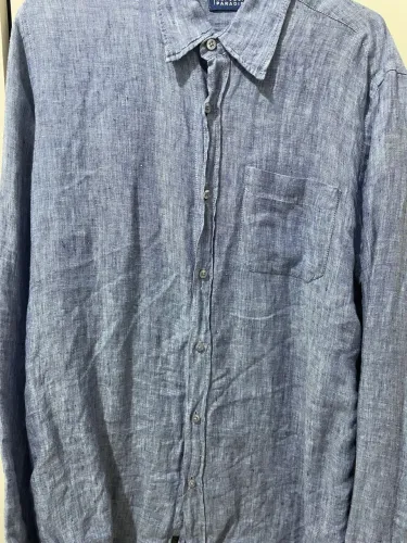 Camisa Masculina 100% Puro Linho - Republic Paradise (Azul Mescla / Indigo)