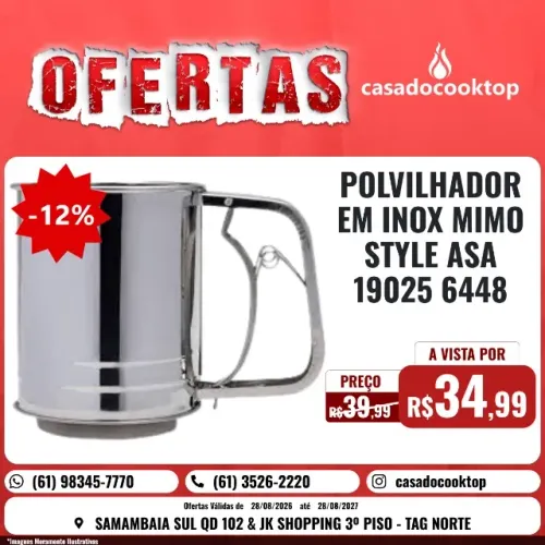 POLVILHADOR EM INOX MIMO STYLE ASA19025 6448
