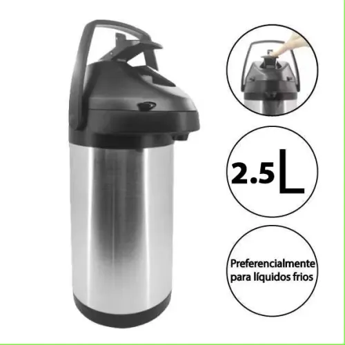 Garrafa Térmica 2,5L Quente E Frio Aço Inox