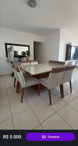 Mesa 8 cadeiras com aparador e espelho 