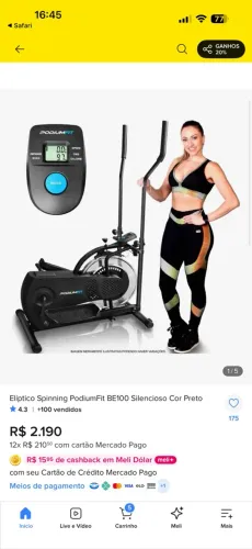 Elíptico Podium Fit- Pouco Uso